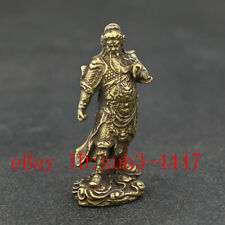 Chinese Copper  Brass Guan Yu Small Fengshui Statue Ornament, used for sale  Shipping to Canada