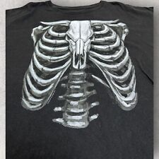 Animal Skull Skeleton Long Horn Black T-Shirt Fits Men's Size XL for sale  Shipping to South Africa