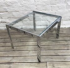Used, Vintage 1970s small Merrow Associates rectangular glass and chrome coffee table for sale  Shipping to South Africa