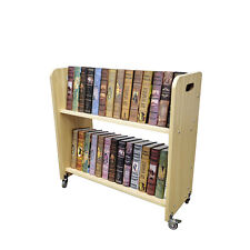 Item devolvido madeira (MDF) carrinho de livro biblioteca pew carrinho fichário rack armazenamento rolante comprar usado  Enviando para Brazil