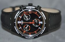 Swatch relógio suíço masculino Irony Eruption cronógrafo mostrador preto couro preto YCB4023 comprar usado  Enviando para Brazil