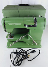 Vintage Elna Supermatic 722010 Portable Green Sewing Machine in Case - Tested for sale  Shipping to South Africa