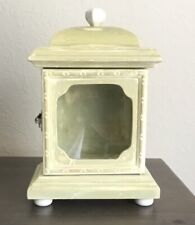 Wooden candle Holder Whitewash Over Celery Green Color Hinged Door W/hook Latch for sale  Shipping to South Africa
