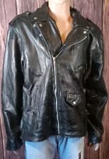 Diamond Plate Buffalo Leather Jacket 2X  Black Bomber Motorcycle Vintage for sale  Shipping to South Africa