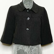 Usado, Blazer feminino Orsay tamanho 40 preto botão frontal colarinho Peter Pan casaco curto ervilha comprar usado  Enviando para Brazil