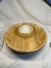 Home  Beech Wood Ceramic Chip and Dip Bowl Tray Beechwood Round 12 1/2-in DM, used for sale  Shipping to South Africa