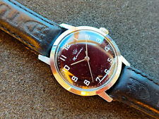 Montre ancienne mécanique homme MARIVAN chromée CRC 860 - bracelet cuir neuf d'occasion  Dijon