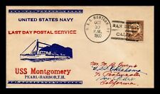 US COVER USS MONTGOMERY SAN DIEGO NAVAL CANCEL LAST DAY POSTAL SERVICE segunda mano  Embacar hacia Mexico