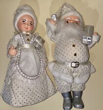 Usado, Figuras de pé de isopor e tecido decoração de Natal Papai Noel e Sra. Claus 12 pol. comprar usado  Enviando para Brazil