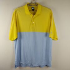 Camisa polo FootJoy golfe tamanho XL listra azul amarela 500 taco bordado na manga comprar usado  Enviando para Brazil