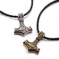 Thor's Hammer Mjolnir Stainless Steel Pendant Men's Punk Viking Amulet Necklace til salg  Sendes til Denmark