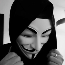 V Come Vendetta white mask Fawkes Anonymous Halloween Cosplay Costume Prop ciccione usato  Spedire a Italy