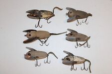 Lote de 6 Iscas de Pesca Vintage Heddon Musky Crawler Mouse com Caudas de Couro comprar usado  Enviando para Brazil