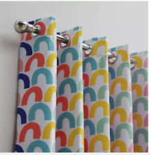 SPECIAL - Inverted Kids Rainbow Coloured Blackout Eyelet Curtains -168cm x 137cm, used for sale  Shipping to South Africa