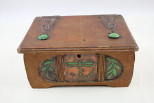 Caixa de madeira Arts & Crafts para Restoration Inc. Detalhes de cobre e esmalte martelados comprar usado  Enviando para Brazil