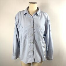 Insect Shield Rail Riders Women's Blue Long Sleeve Oxford Cotton Shirt Size XL for sale  Shipping to South Africa