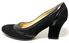 Marvin K Black Suede Pumps With Patent Leather Trim Size 8 for sale  Shipping to South Africa