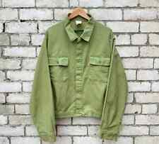 Jaqueta de trabalho vintage algodão grosso pesado cropped verde desbotado comprar usado  Enviando para Brazil