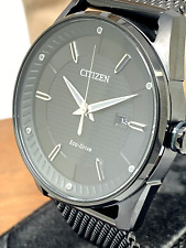 Relógio masculino Citizen BM6988-57E Eco-Drive mostrador preto malha solar aço inoxidável, usado comprar usado  Enviando para Brazil