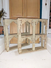 A PAIR OF VINTAGE INDIAN FOUR ARCH WOODEN TEMPLE SHELVES for sale  Shipping to South Africa