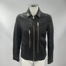 allsaints mens leather jacket for sale  ROMFORD