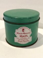 Vintage Maud Muller Mints Candy Tin Dayton Ohio Cilindro Verde 3” H comprar usado  Enviando para Brazil