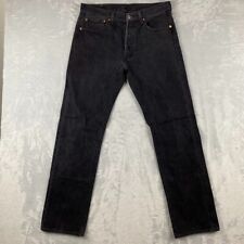 Jeans Levis Para Hombre 32x32 Negro 501 Original Pierna Recta Botón Mosca Denim Desteñido, usado segunda mano  Embacar hacia Argentina