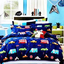 Sábana de cama doble de algodón azul impresa para niños con fundas de almohada 2 tamaños segunda mano  Embacar hacia Argentina