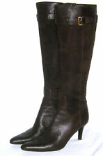 Brooks Brothers Leather Boots Womens Brown Suede Knee High Pointy 6.5 ITALY $398 for sale  Shipping to South Africa