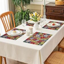 Floral Algodón Estampado Jacquard Rectangular Salvamantel Mesa de Comedor Mats - segunda mano  Embacar hacia Argentina