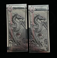 2 Silverback Dragons Limited Edition .999 Fine Silver Note - Consecutive Numbers, used for sale  Shipping to South Africa