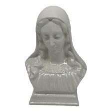 Busto de cerámica vintage Blessed Virgin Mary Madonna 7"" alto molde holandés blanco segunda mano  Embacar hacia Mexico