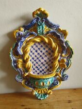 Vintage Italian Majolica Glazed Decorative Wall Holy Water Font Pretty for sale  Shipping to South Africa