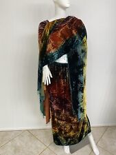 Vintage Giorgio di Sant Angelo Tie Dye Silk Velvet Beaded Skirt Cape Poncho 1 Sz, brukt til salgs  Frakt til Norway