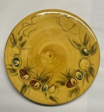 Usado, Bandeja plana de cerâmica pintada à mão T Comme Terre de Provence França vitrificada 9”x 1” comprar usado  Enviando para Brazil