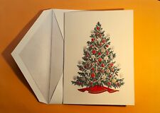 10 tarjetas crudas en blanco de árbol de Navidad de Crane & Co y sobres cru forrados de crudo - nuevos con etiquetas segunda mano  Embacar hacia Mexico