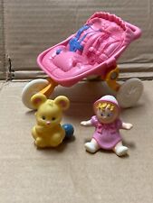 Fisher-Price Loving Family Double Jogging Stroller pink orange & Mouse & doll for sale  Shipping to South Africa