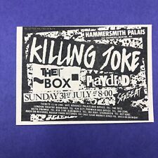 Killing Joke Play Dead 1983 Hammersmith Palais Gig Music Press Ad Cutting segunda mano  Embacar hacia Argentina