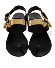 giuseppe zanotti sandals Metal Clasp Toe Ring Flat Sandals / 38 US 7.5-8, used for sale  Shipping to South Africa