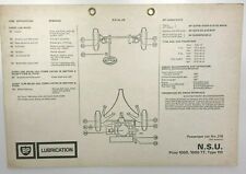 Vintage lubrication chart for sale  ROSSENDALE