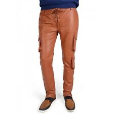 Calça elegante masculina couro de cordeiro genuíno bronzeado mais vendida comprar usado  Enviando para Brazil