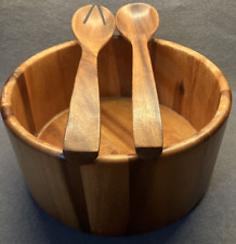 Round wooden salad for sale  Shipping to Ireland