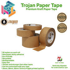 Brown Kraft Paper Tape Eco, Recyclable, Biodegradable, Trojan Packaging Tape for sale  Shipping to South Africa