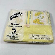 folha plana vintage Dan River flor de margaridas amarela dupla NOS dantrel sem ferro comprar usado  Enviando para Brazil