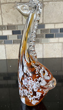 Vintage Crystal Clear Amber Giraffe Paperweight/Figurine 10" Tall Art Glass for sale  Shipping to South Africa