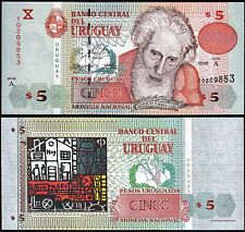 Uruguay 5 Pesos 1998, UNC, P-80, Prefijo A segunda mano  Embacar hacia Argentina