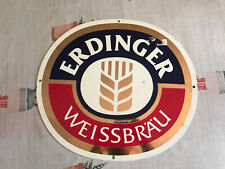 Plaque Emaillée Publicitaire Bar Bière Brasseur Erdinger WeissBrau 51 X 45,5 cm d'occasion  Vidauban