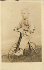 c1920 RPPC Postcard; Blonde Toddler Boy on Early Tricycle, Unknown US, Unposted for sale  Shipping to South Africa