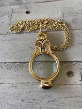 Used, Edgar’s Berebi signed Large Jewel Magnifying Glass Necklace   Beautiful vtg for sale  Shipping to South Africa