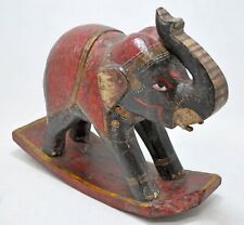 Tallada a Mano Madera Dura Mecedora Elefante Figura Pintado Negro segunda mano  Embacar hacia Mexico